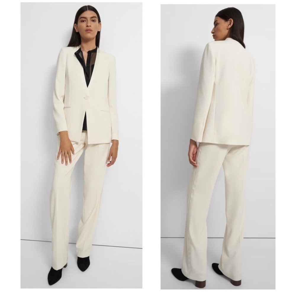 Theory Cream Single-Button Blazer